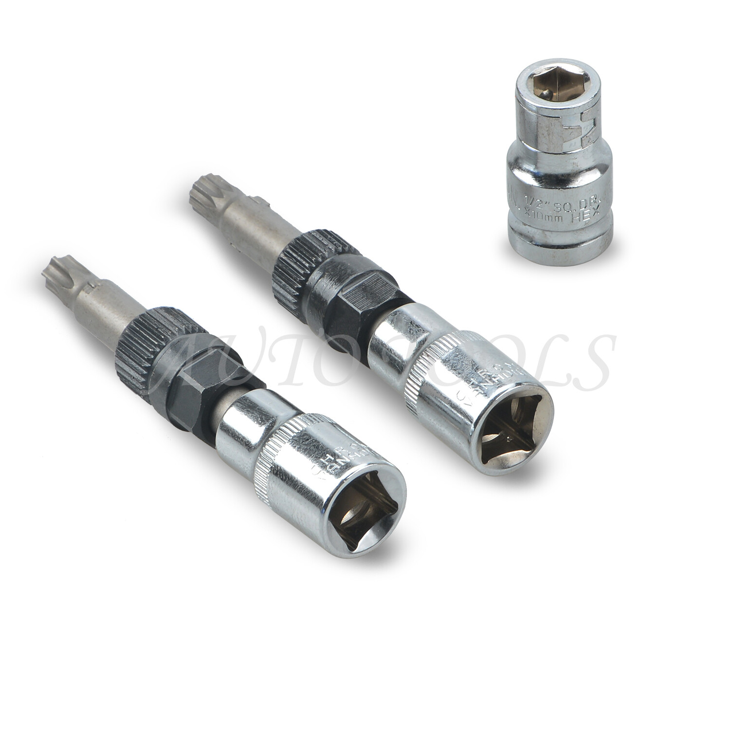 13Pc Alternator Freewheel Pulley Removal Socket Hex Spline Star Bits Tool Kit