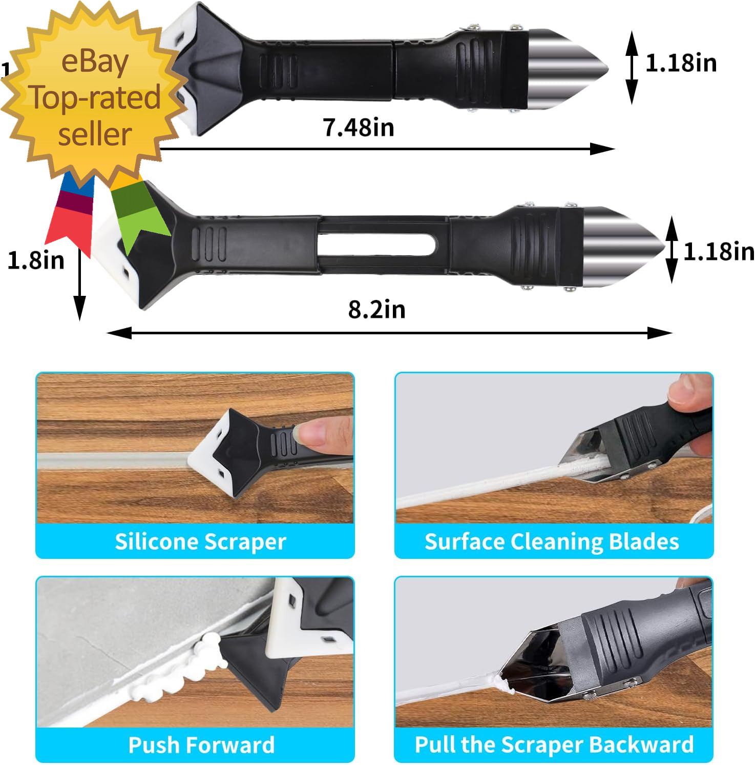11Pcs Silicone Caulking Tools 3 In1 Grout Removal Tool Grout Remove Scraper