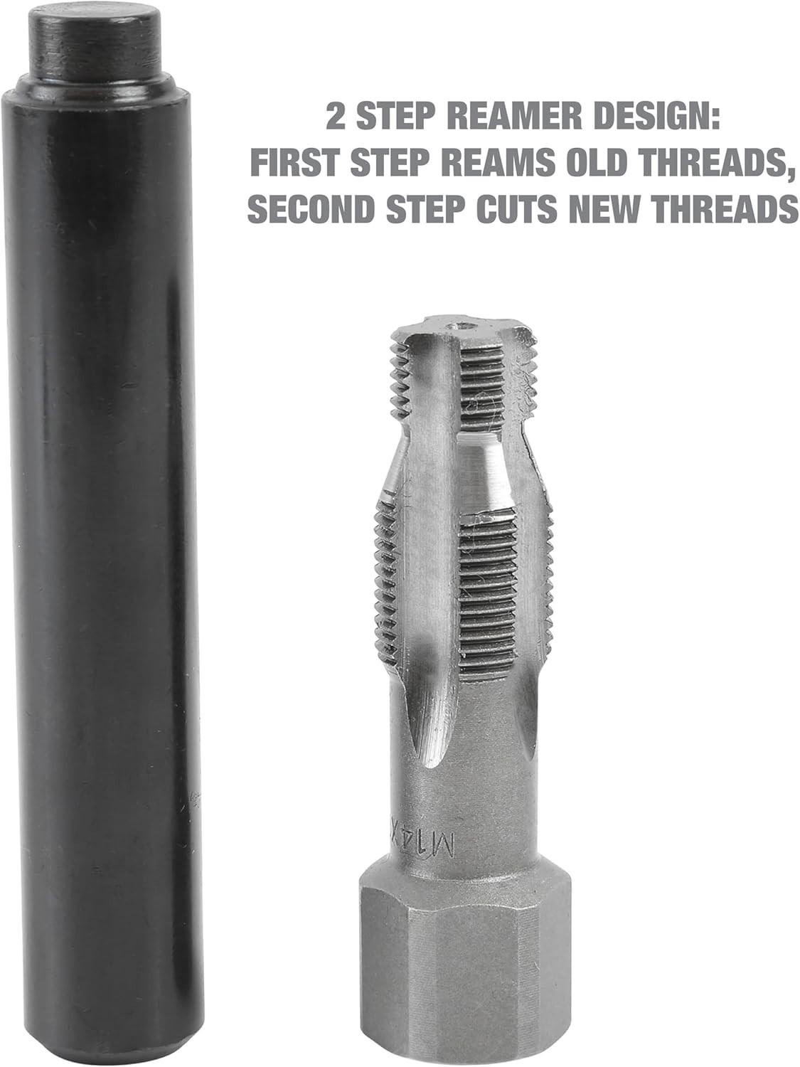 25647 5-Piece Spark Plug Saver, M14-1.25 Thread Reamer and Thread Inserts, In...