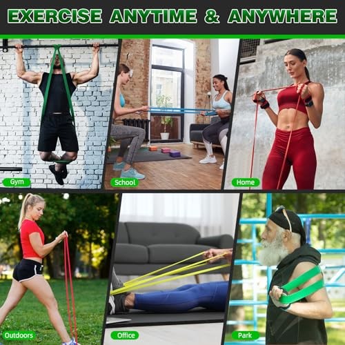 Resistance Bands for Working Out, Pull Up Assist Yellow, Orange, Red, Green