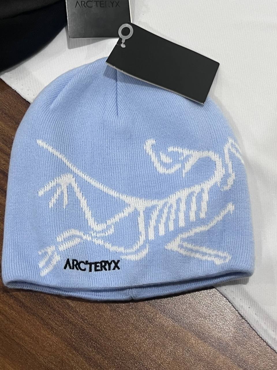 Arc'teryx Bird Head Toque Beanie - Light Blue Merino Wool Knit Ski Winter Hat