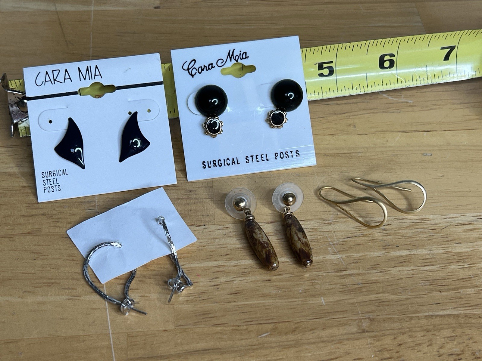 Vtg Cara Mia 80s Earrings Posts Lot with Dangles 6 Pairs Of Earrings Misc See