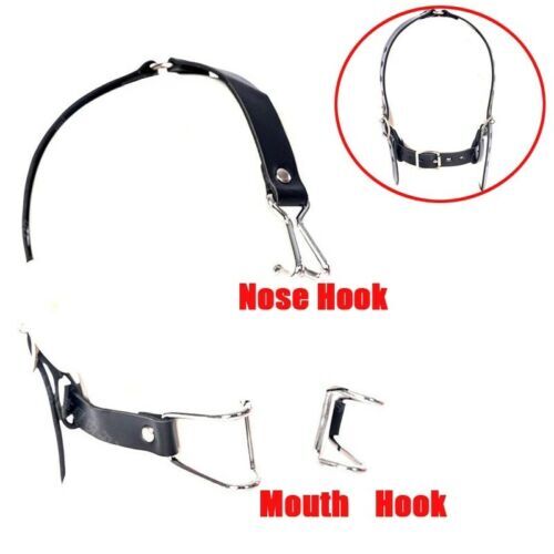 2025 Open Mouth Bite Gag BDSM Bondage Nose & Mouth Hook Open leg Head Harness US