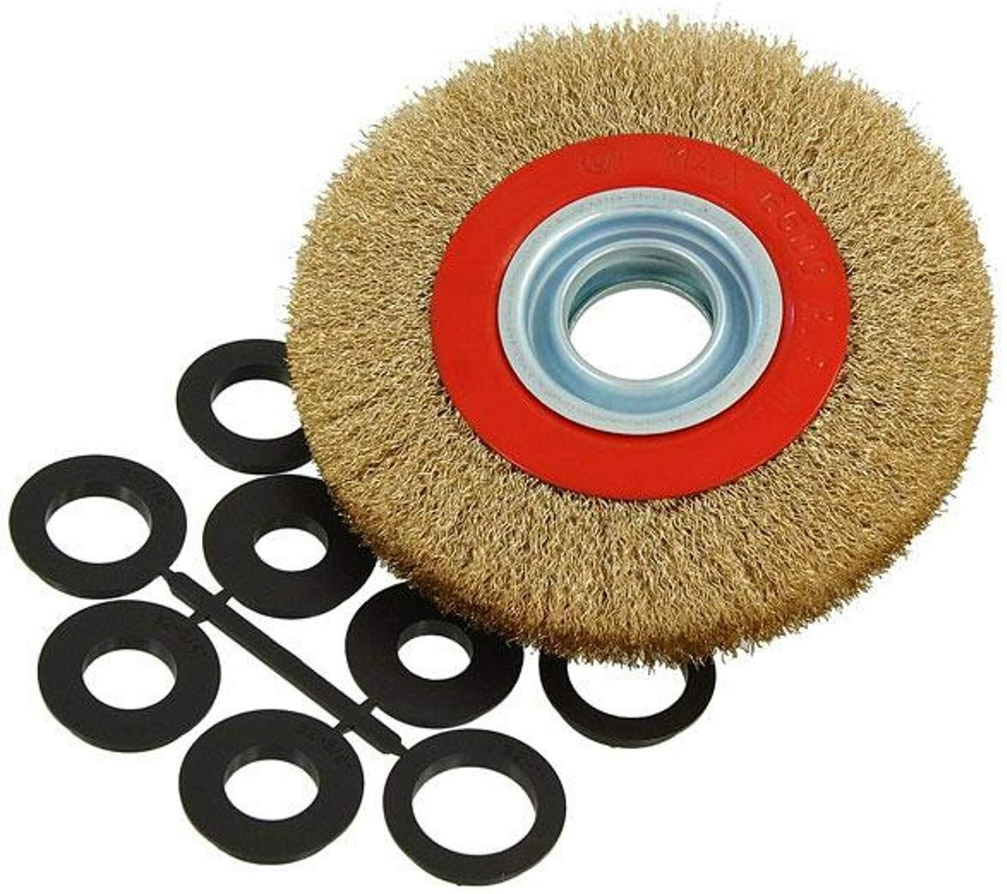 5 6 8 Inch Wire Wheel Bench Grinder Wire Brush Disc With Reducer Bushing Adapter