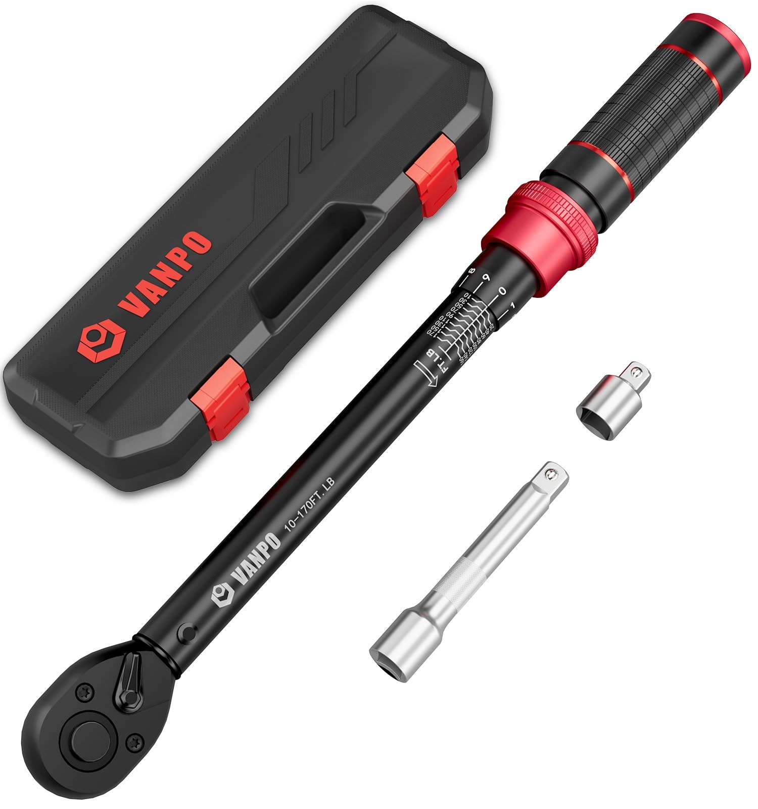 1/2inch Drive Click Torque Wrench,10170 FtLb/13.6230.5 Nm, Adjustable Torque ...