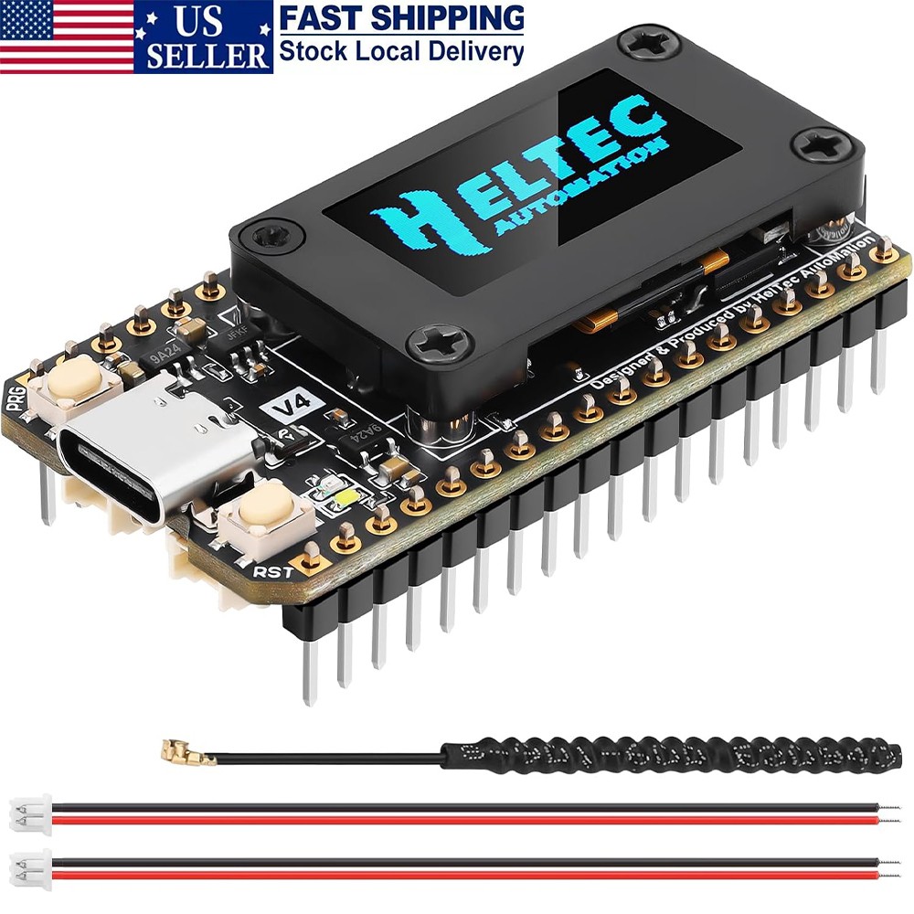Heltec LoRa V4 ESP32 Board SX1262 GPS Solar OLED Display + Case for Meshtastic