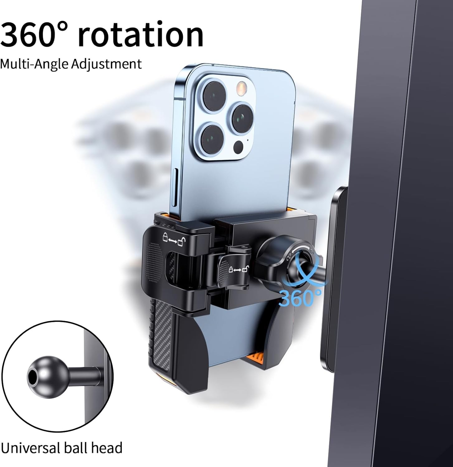 DIGI4U N52 Magnetic Phone Holder for Golf Cart – 360° Rotatable Mount, Narrow
