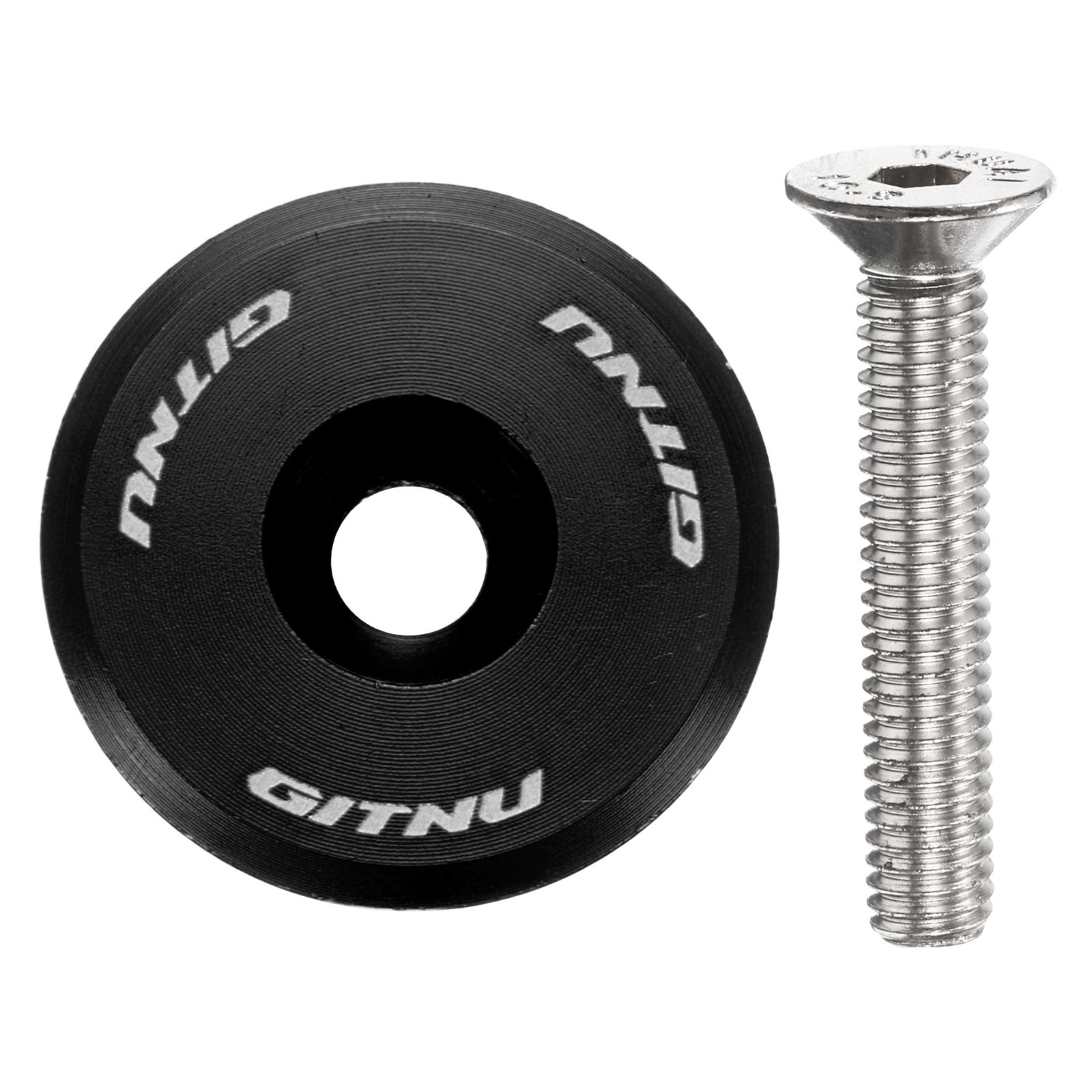 1 1/4" OD Bike HeadSet Stem Top Cap for Road Bike MTB with M6 Bolt Black]