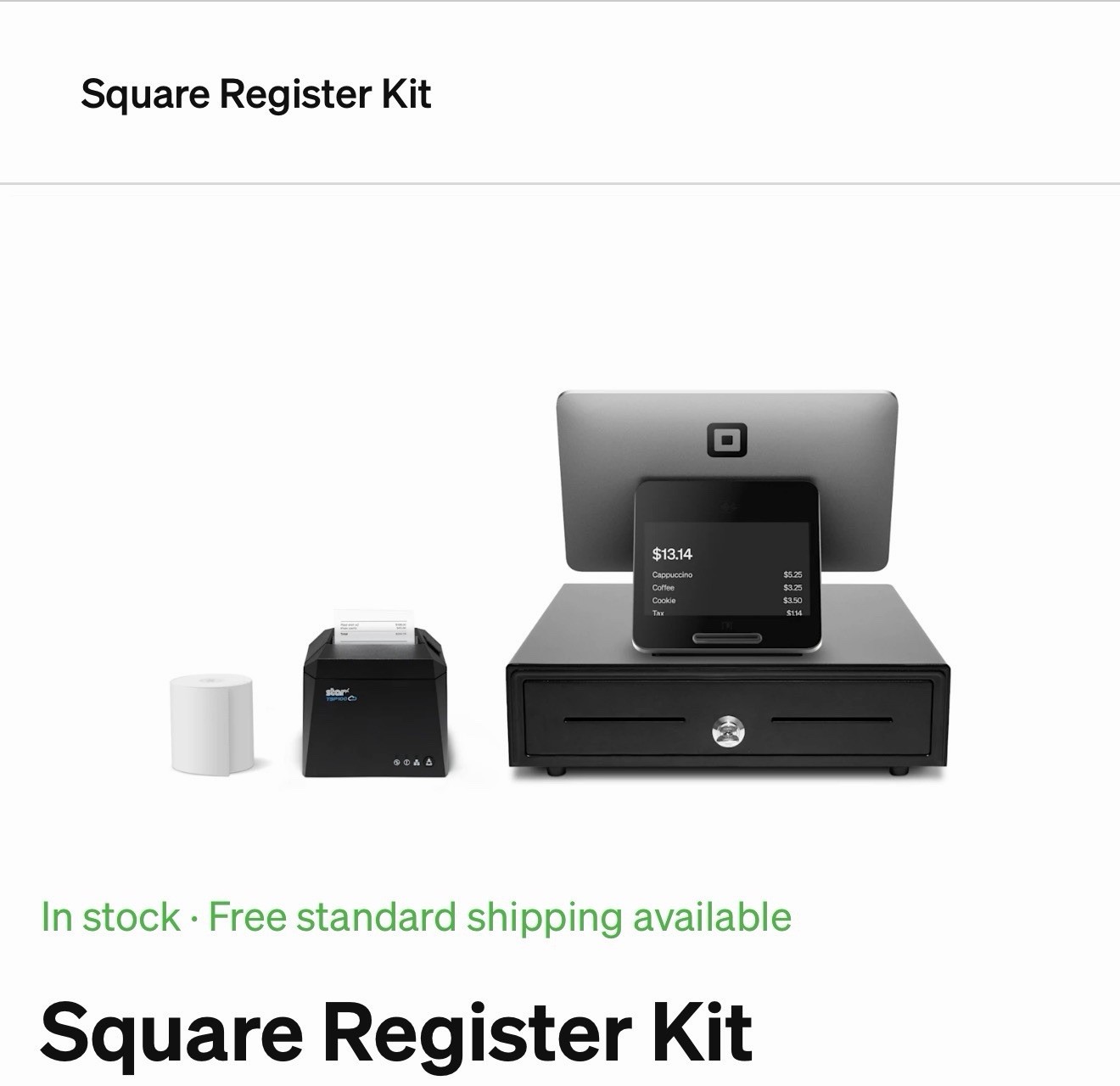Square Register POS System Dual Display New Open Box Complete w/ Accessories