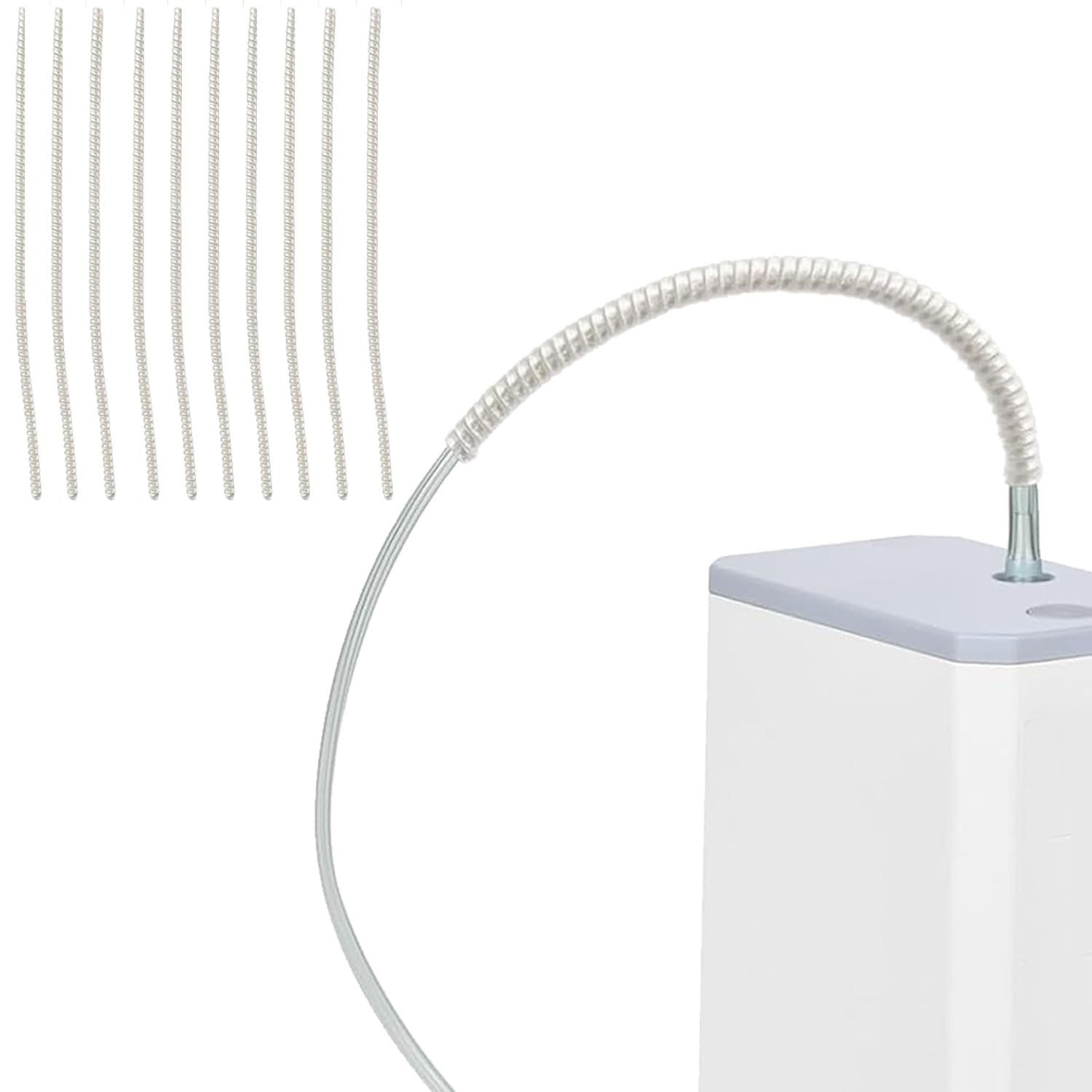10 Pack Oxygen Tube Support Crimp Straightener Tubing White