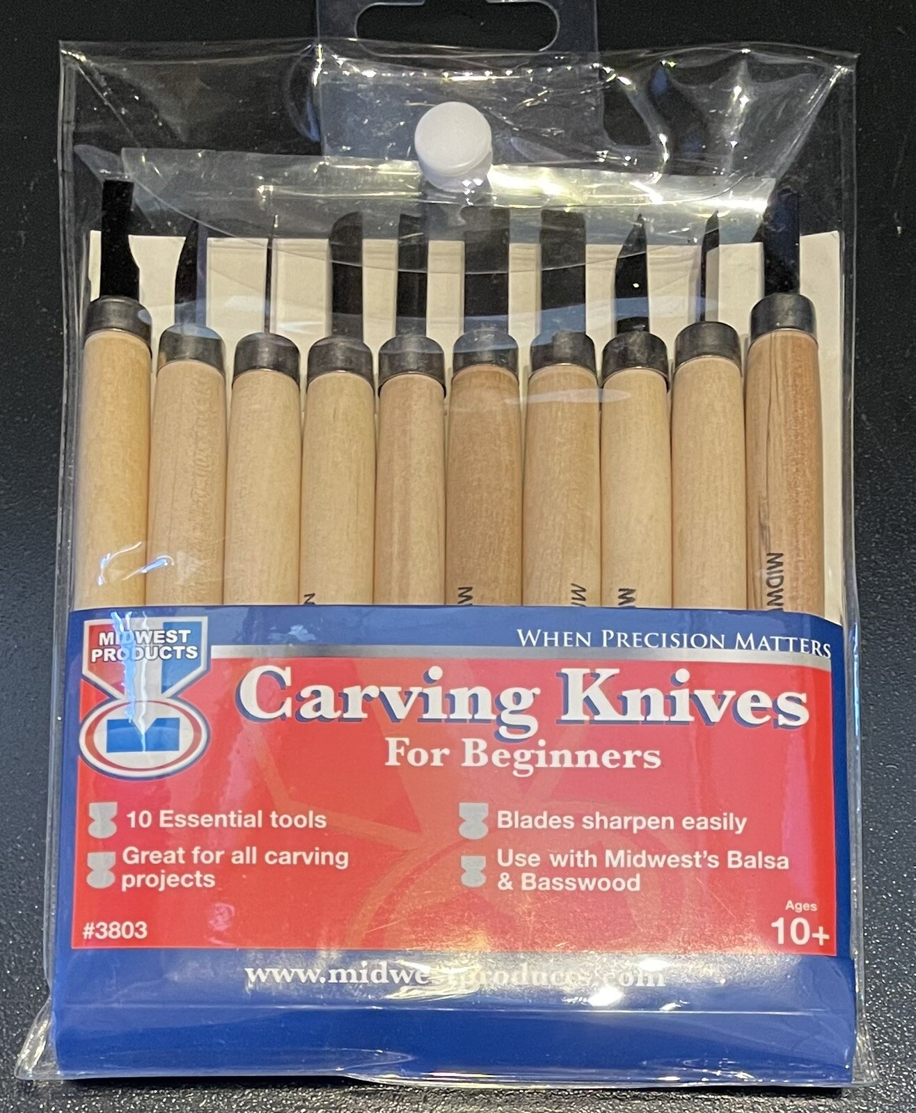 Midwest Products 3803 Carving Knife Set-10pcs “Great For All Carving Projects”
