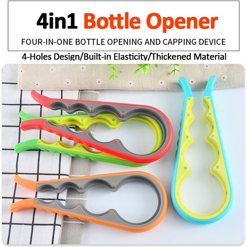 4in1 Jar Lid Bottle Can Cap Opener Fast Remover Twist Off Grip Easy Kitchen Tool