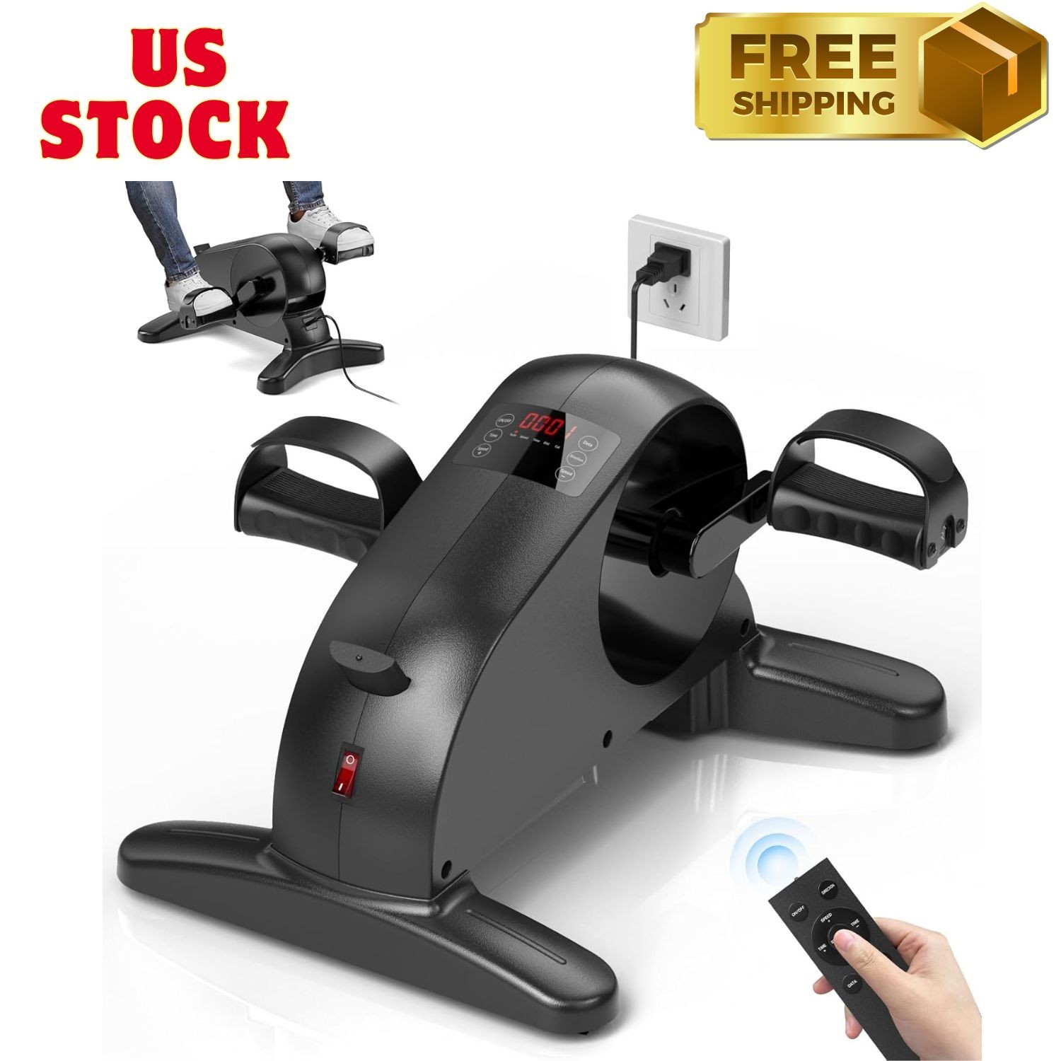 Motorized Mini Exercise Bike Electric Pedal Exerciser for Seniors，Under Desk