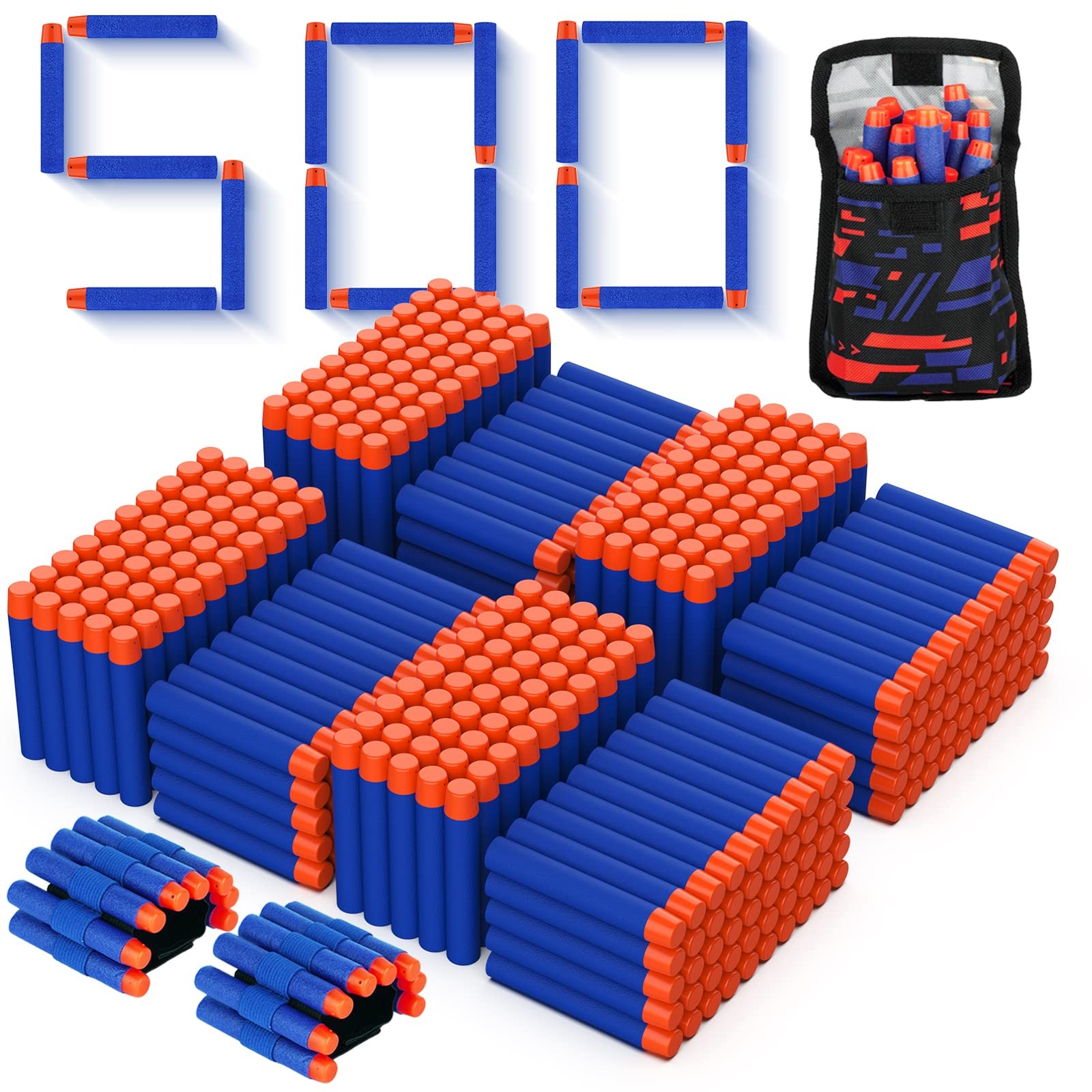 Tudaymol Nerf Bullets 500 Official Dart for Nerf N-Elite Series Refill Darts ...
