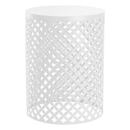 3pcs White Metal Frame Accent Table Modern Iron End Table Outdoor Side Table US