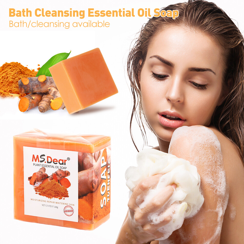 2Pc Turmeric Soap for Face&Body,Skin Brightening Anti-Acne Dark Spots Lightening