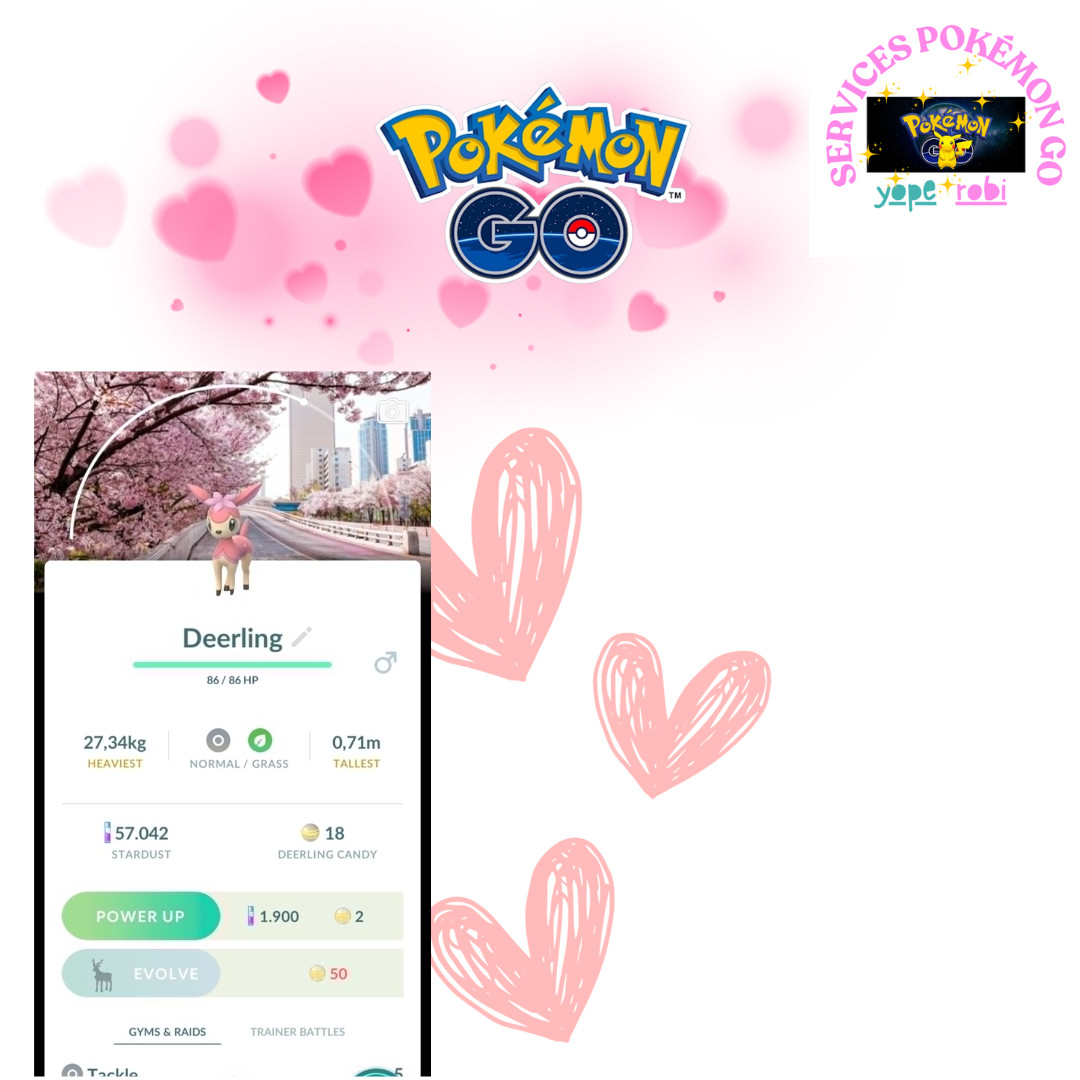 Pokémon go❀❀Shiny Deerling Spring Blossom background-Mini P❀T❀C