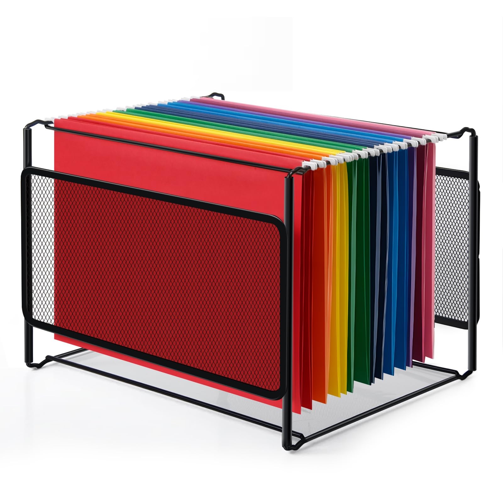 Letter Size File Folder Organizer with Metal Mesh for Home Office