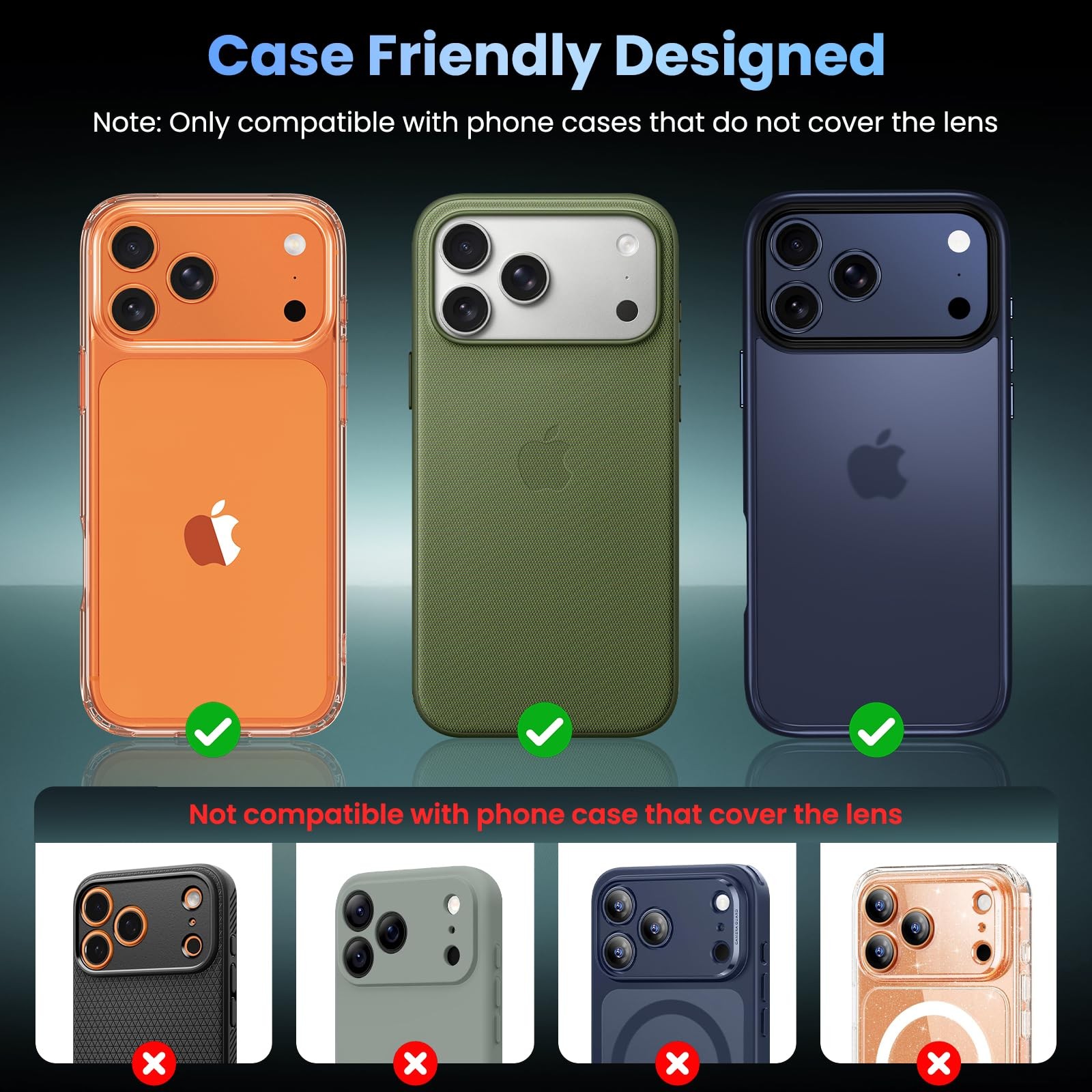 Camera Lens Protector for iPhone 17 Pro Max/ Air/17 Full Coverage Metal Cover