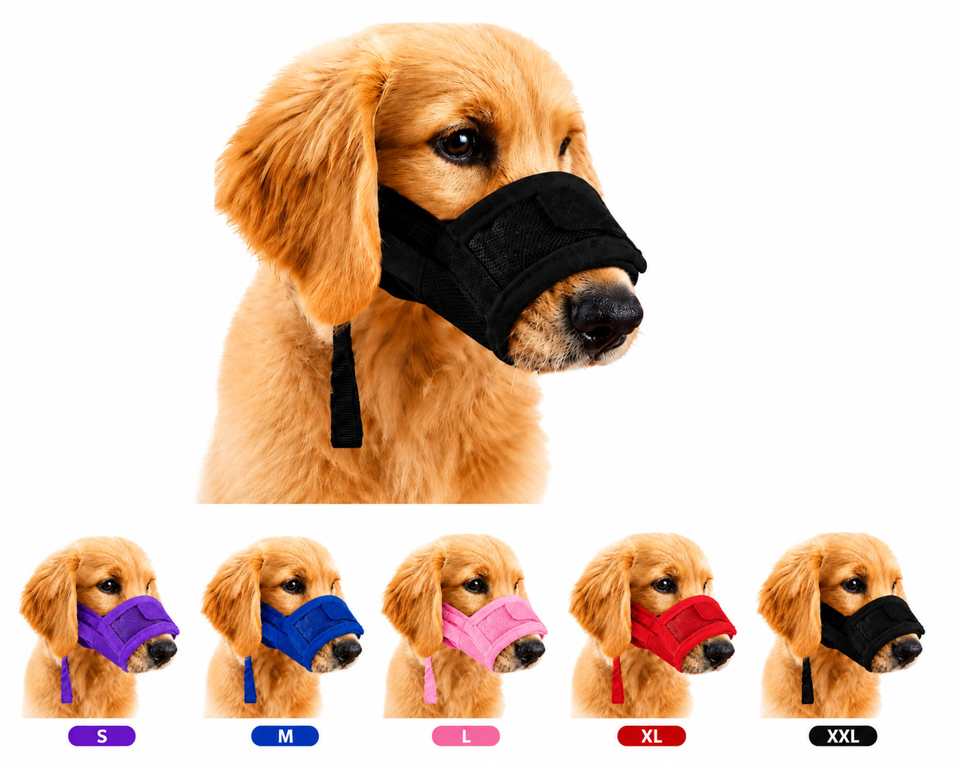 Dog Muzzle Mouth Cover Anti Bite Barking Chewing Mesh Mask Small Large Pet Cat