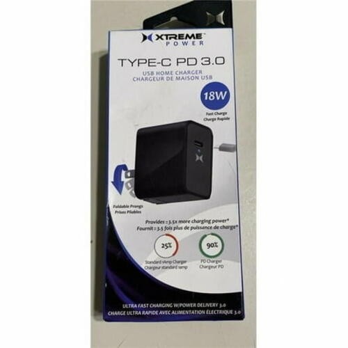Xtreme XHC81021BLK CPD 3.0. USB Home Charge  Black - 18W