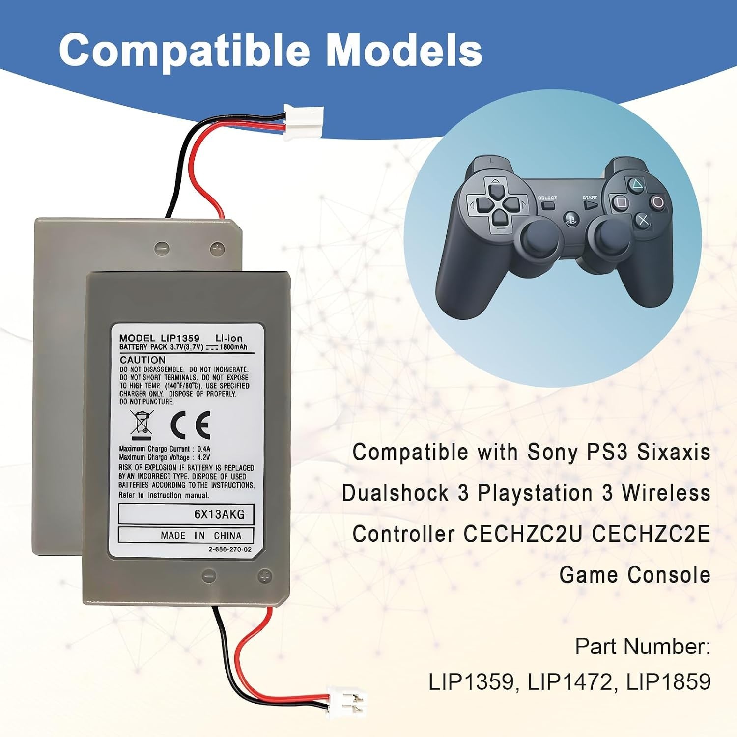 LIP1359 PS3 Controller Battery Replacement: 2 Pack Battery Upgrade for Sony D ✅