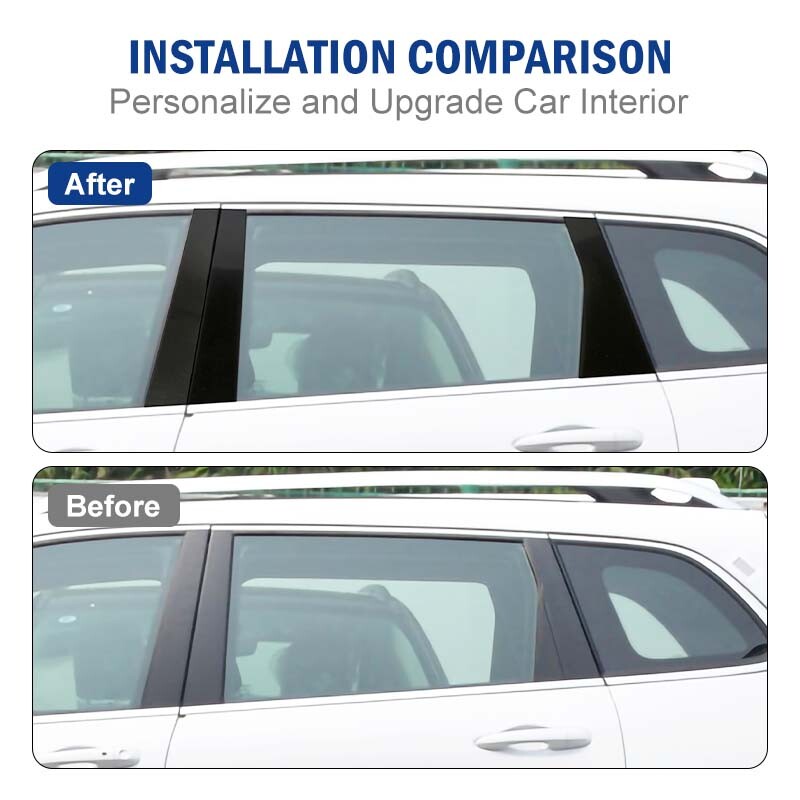 ✅ Window Door Column B Pillar Post Trim Cover Stickers For Jeep Cherokee 2014-23
