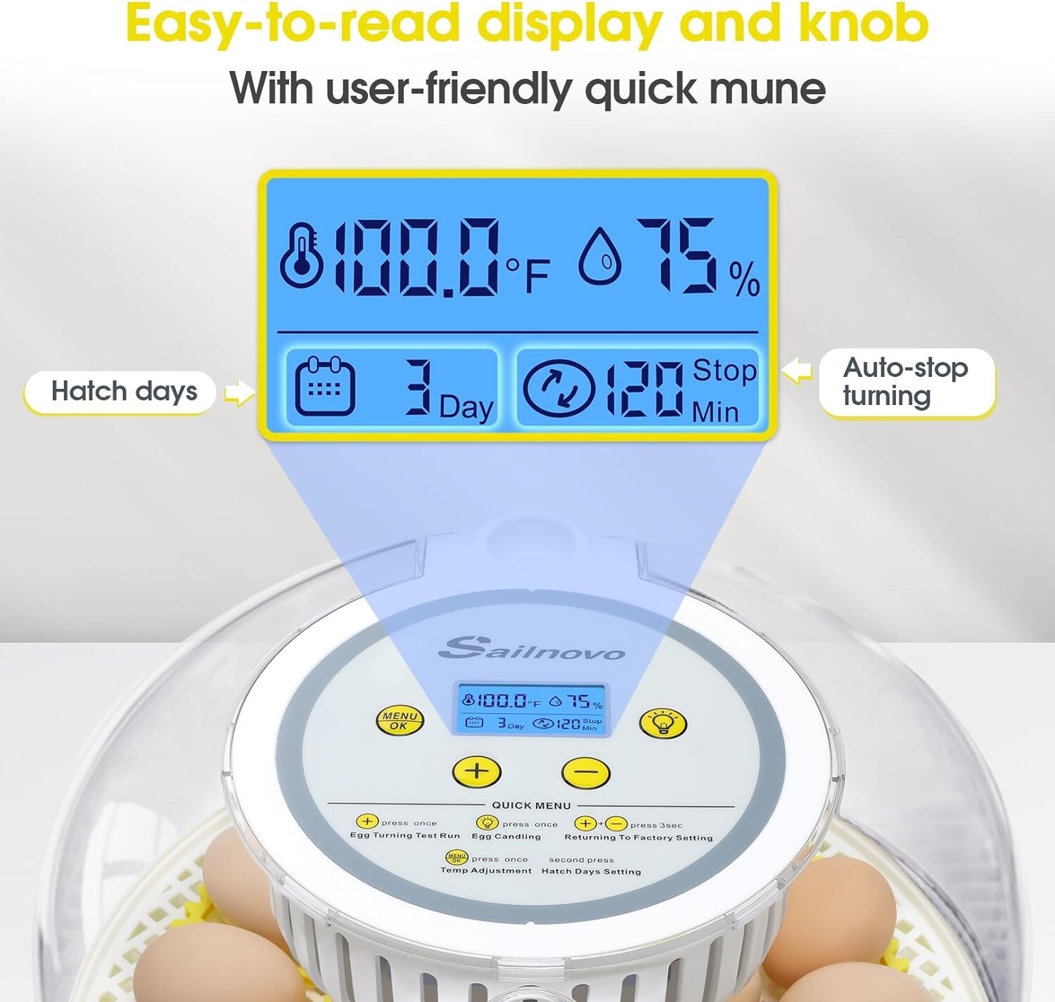 18 Egg Poultry Incubator for Hatching Egg Chick +Automatic Turning Egg Incubator