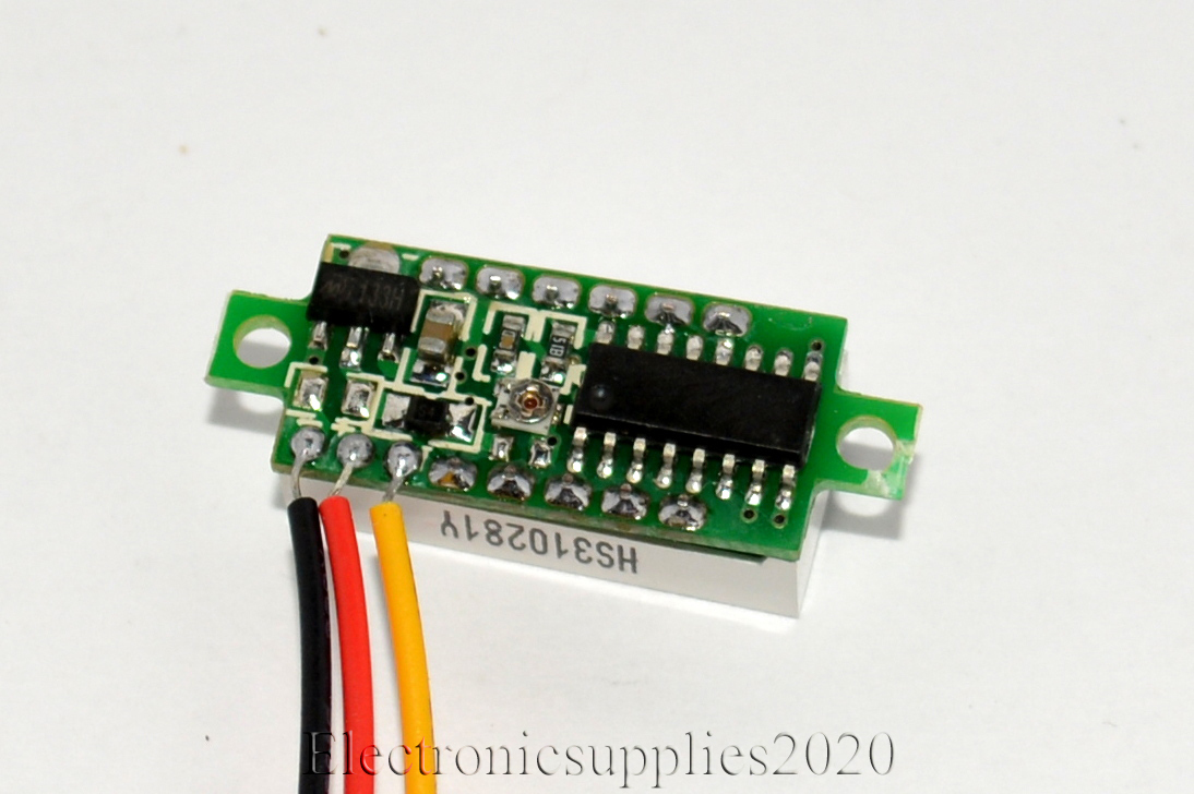 Mini DC 0-100V YELLOW LED 3-Digital Display Voltage Voltmeter 0.28" Volt Meter