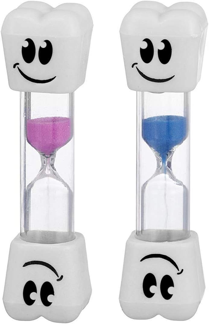 Smile Tooth 2-Minute Sand Timer 2 Pack - Fun Toothbrush Timer for Kids