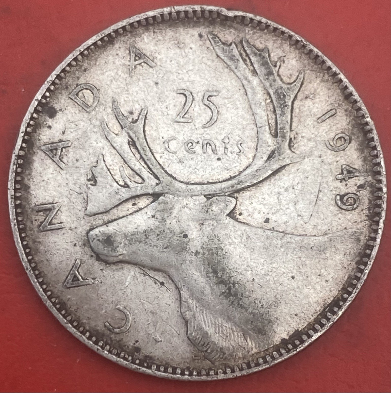 Canada 🇨🇦 1949 Quarter - Canada 25 Cent George VI Silver Coin
