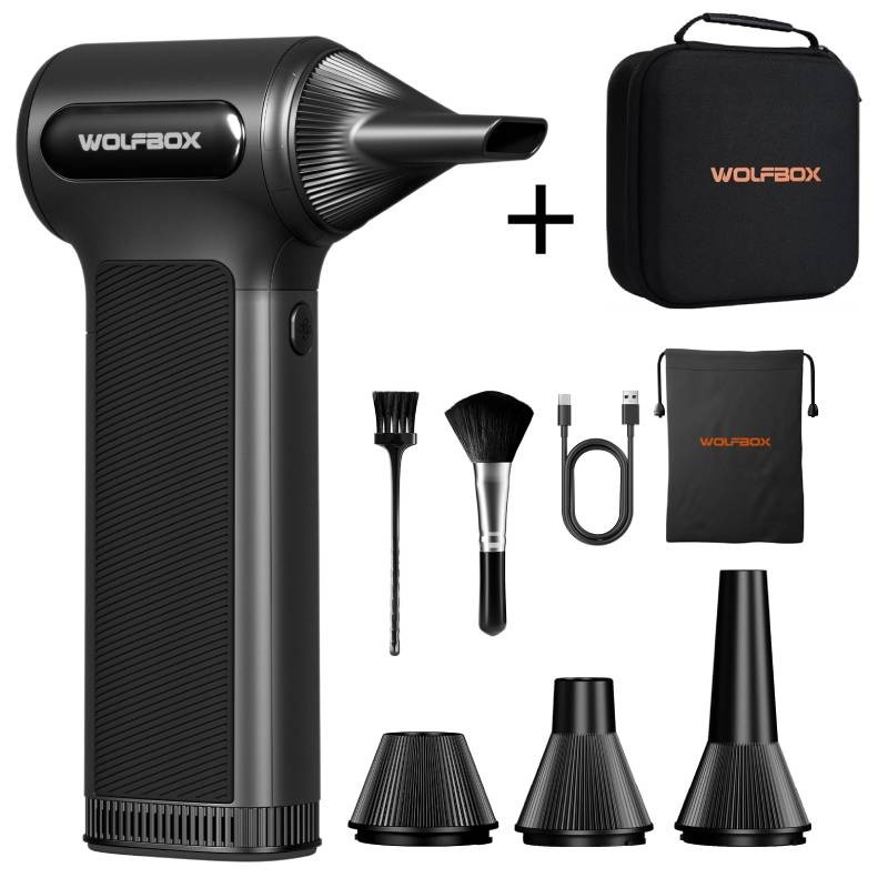 WOLFBOX DF200 Compressed Air Duster & Case,Electric Air Blower for Car Detailing