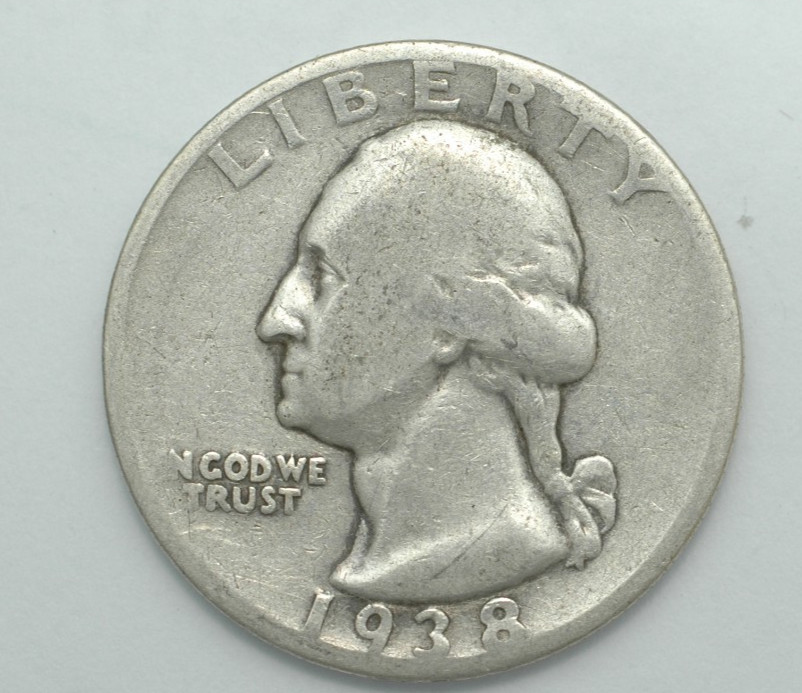 1938-S Washington 90% Silver Quarter San Francisco Mint Mark