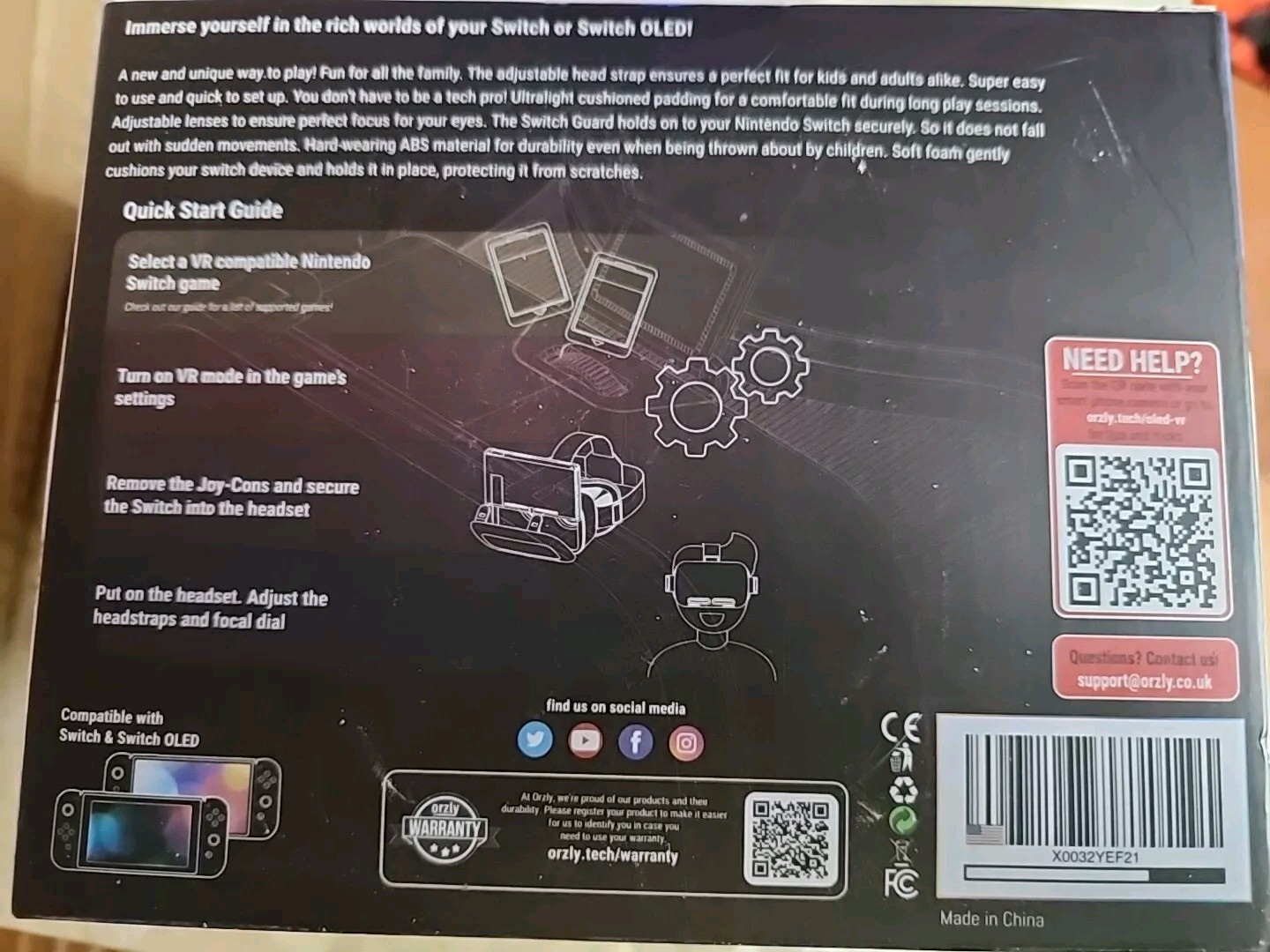 0rzly Virtual Reality Head Set For Switch/Switch 0lef