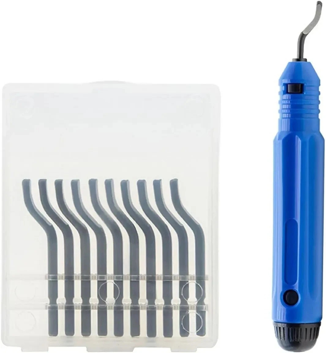 Deburring Tool Set Metal Handle Deburrer + 10PCS BS1010 HSS Burr Removal Blades