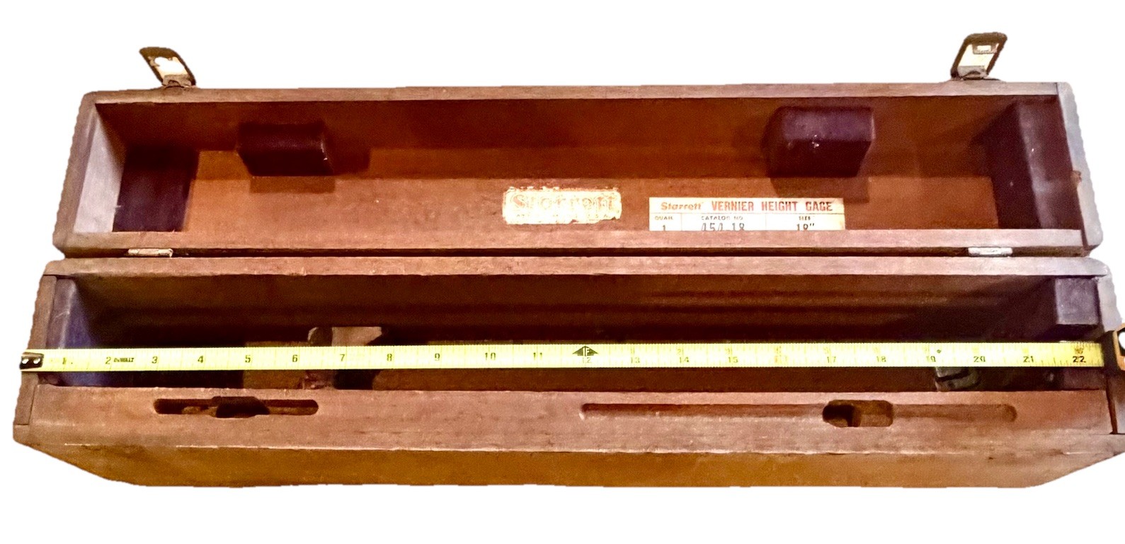 Vintage Starrett No. 454-18 Vernier Height Gage 18” Machinist Tool W/Org Case
