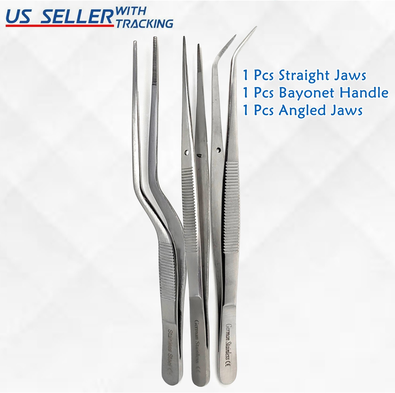 15cm Chef Plating TWEEZERS Tongs Serving Presentation Stainless Steel Offset ANG