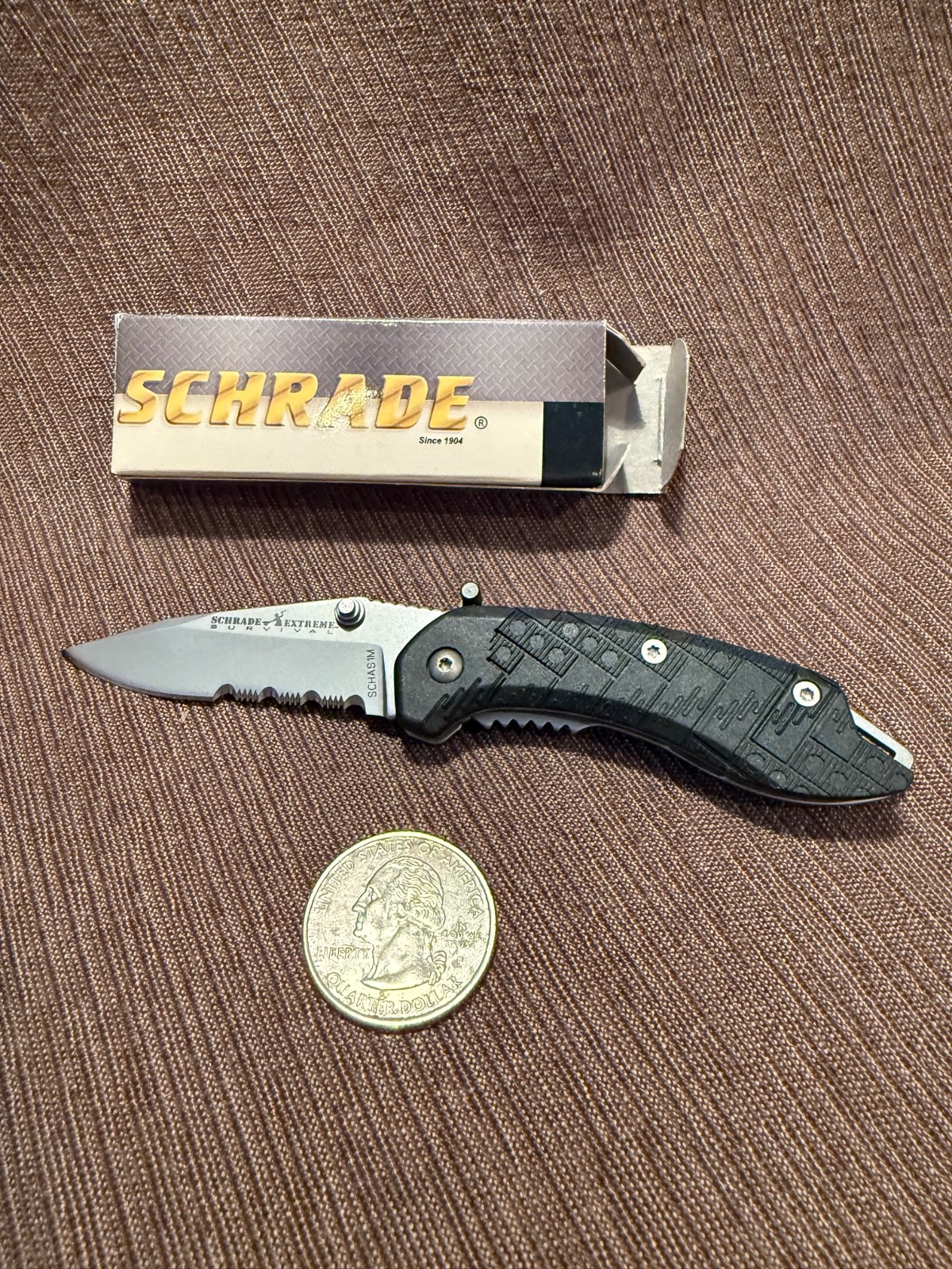 Schrade Extreme Survival SCHAS1M Assisted Opener 2" 4034 Steel Mini EDC NIB Taiw