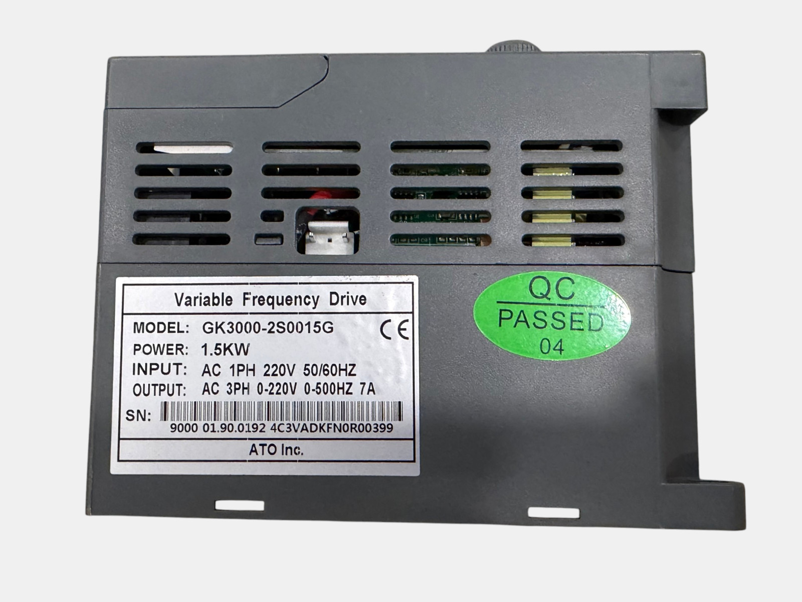 ATO 3hp Single to Three Phase VFD, Single Phase 220V 230V Input to 3 Phase