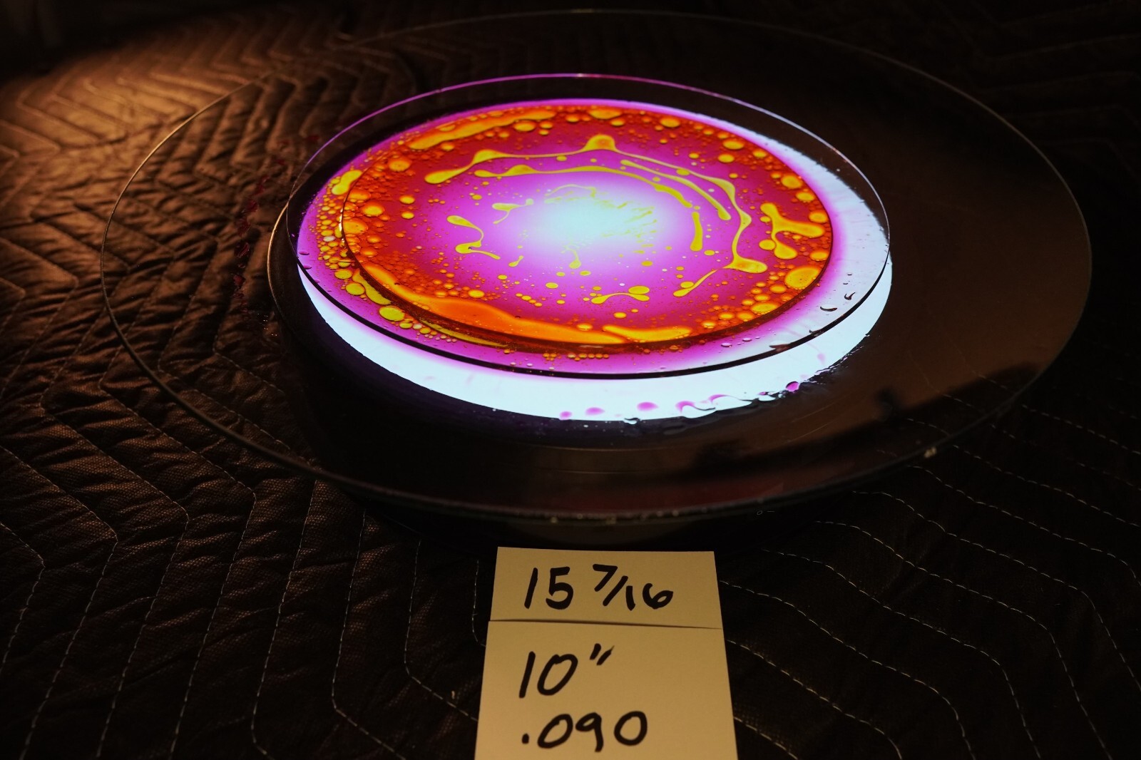 NEW PAIRING for Liquid Light Show! 15 7/16" Base, 10''  Top Plate Spinner