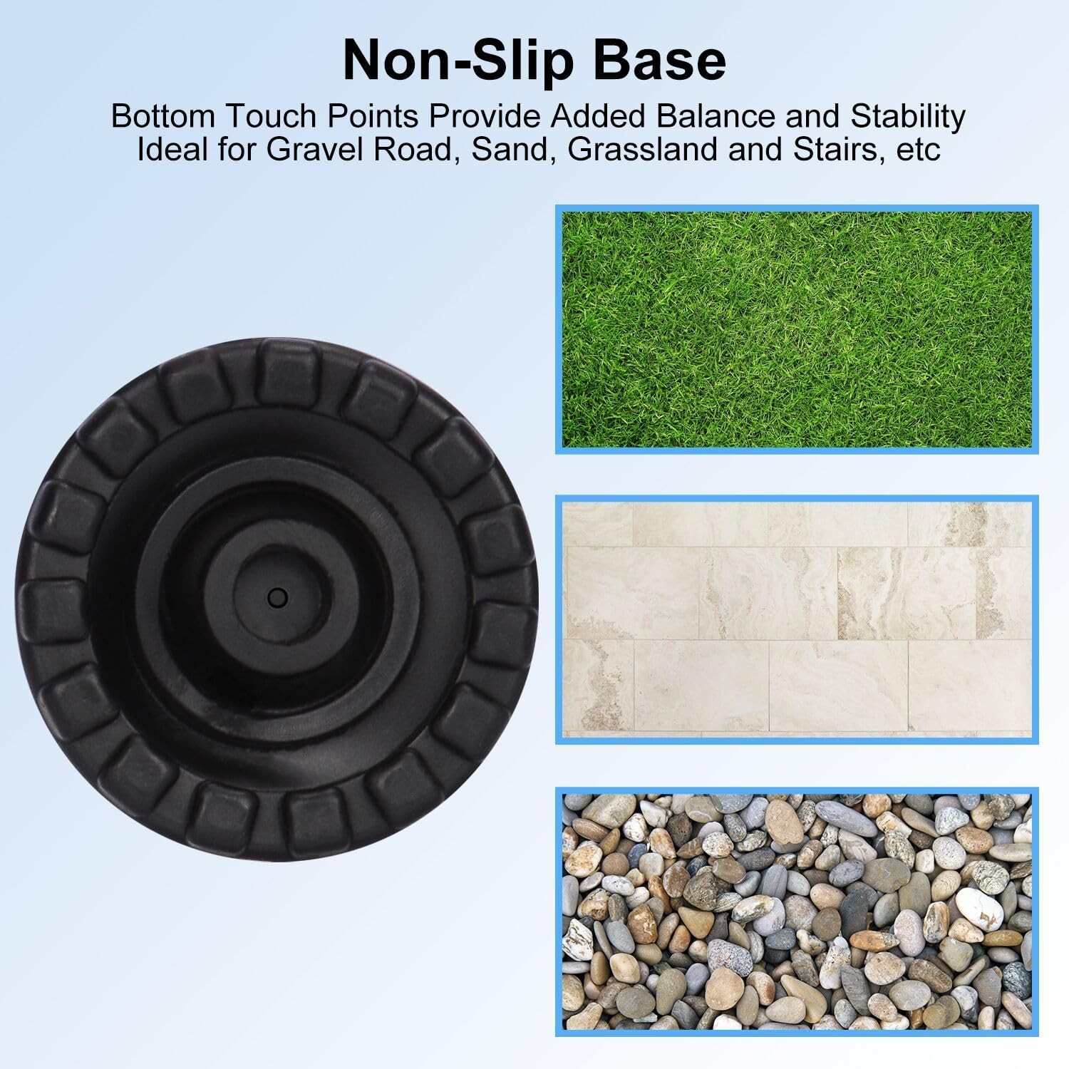 Rubber Cane Tips (8 Pack), Non-Slip Quad Cane Tip 5/8 Inch Replacem...