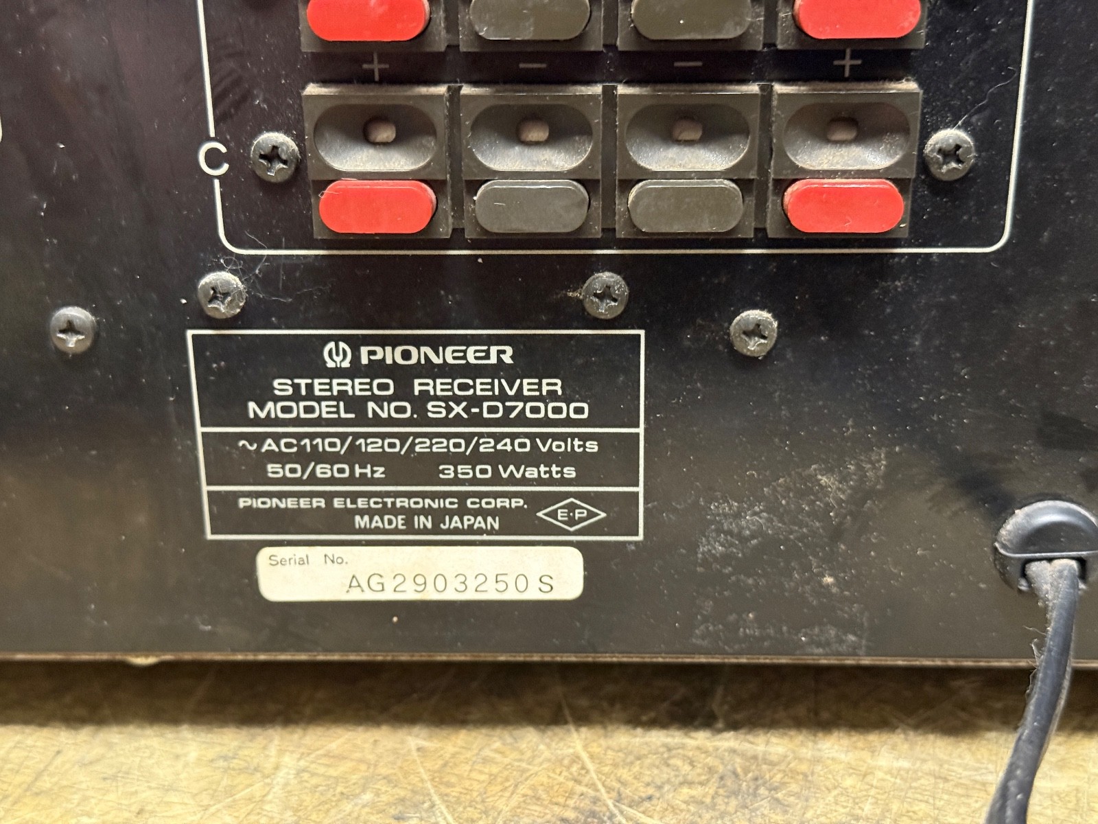 PIONEER SX-D7000 STEREO RECEIVER