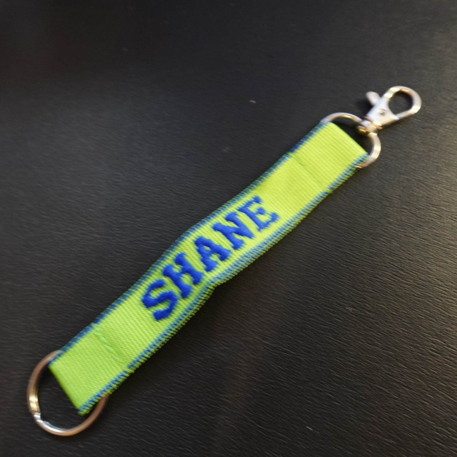 Shane Lanyard Key Strap Keychain Personalized Novelty Name Gift Green Blue