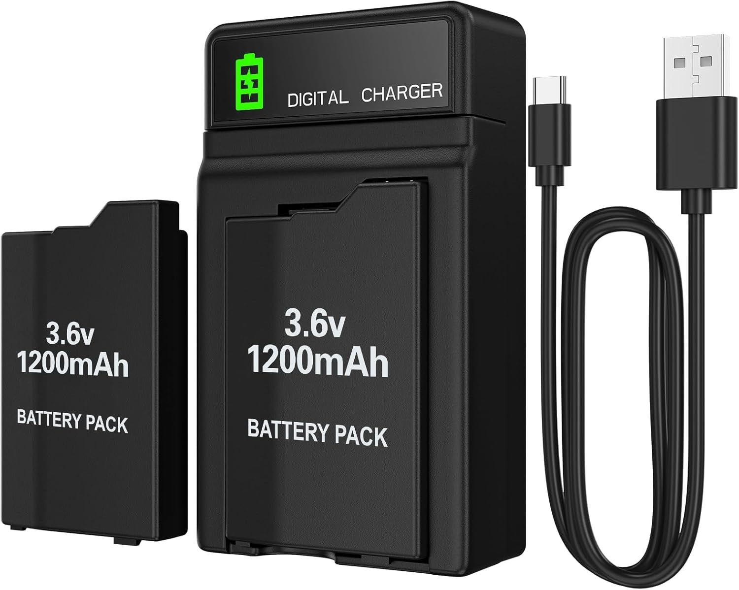 Rechargeable 1200mAh PSP Battery Pack with Charging Dock - for PSP Slim & Lite