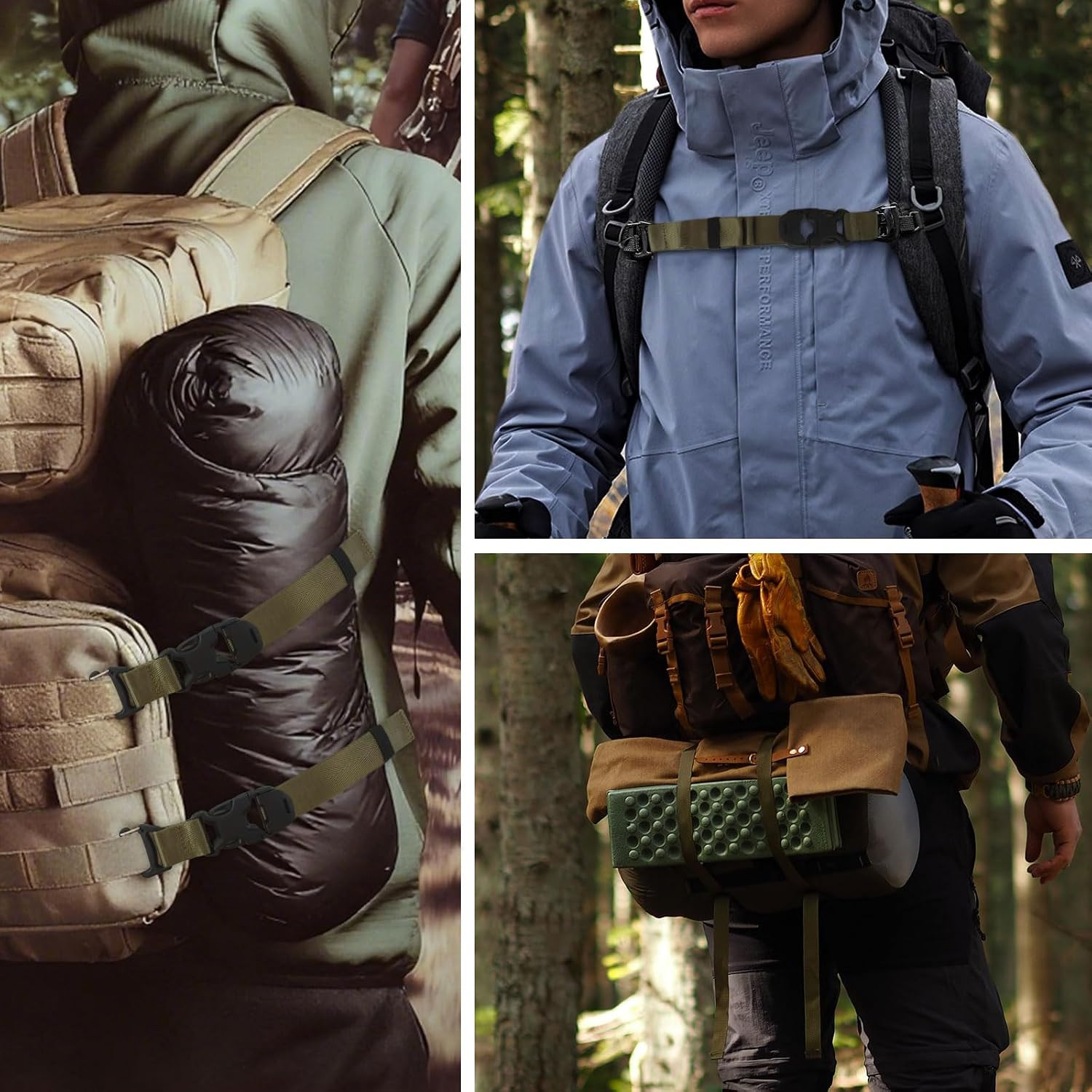 Tactical Molle Straps for Backpack Adjustable 6-22 inch Molle System Attachme...