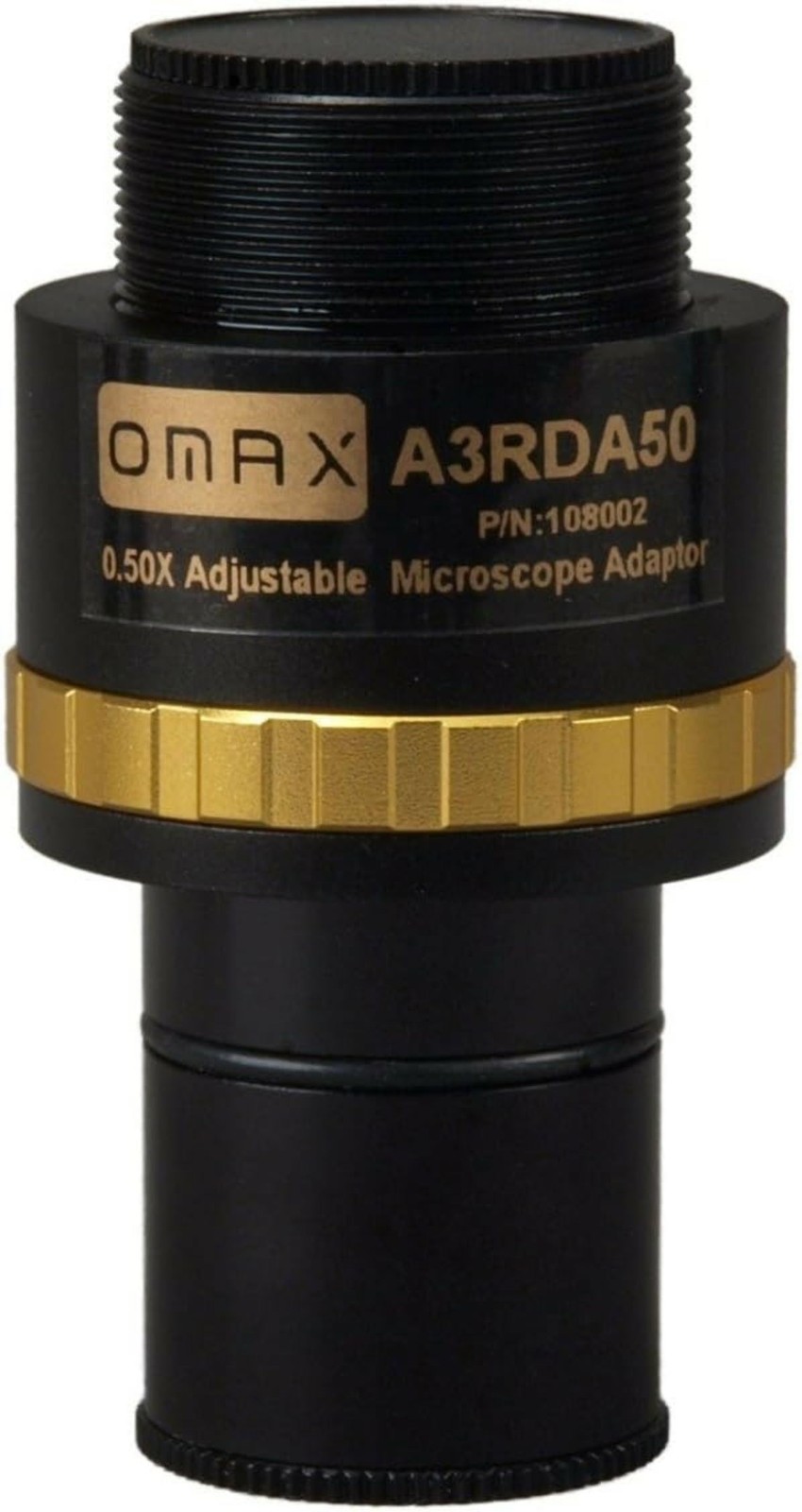 OMAX 0.5X Adjustable Reduction Lens for Microscope Camera Black