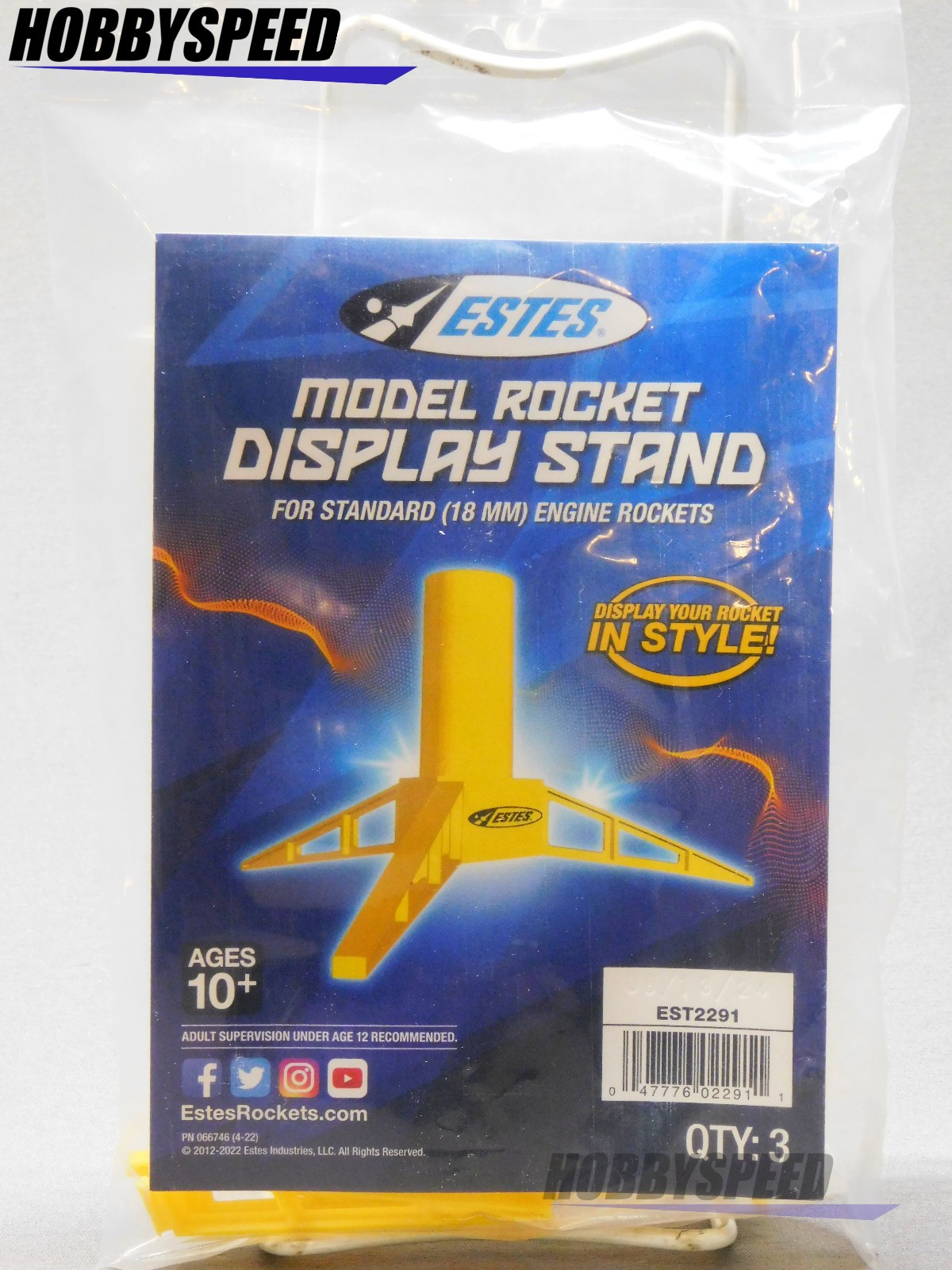 ESTES MODEL ROCKET DISPLAY TRIPOD STAND STANDARD 18MM ENGINE SIZE  EST2291 NEW
