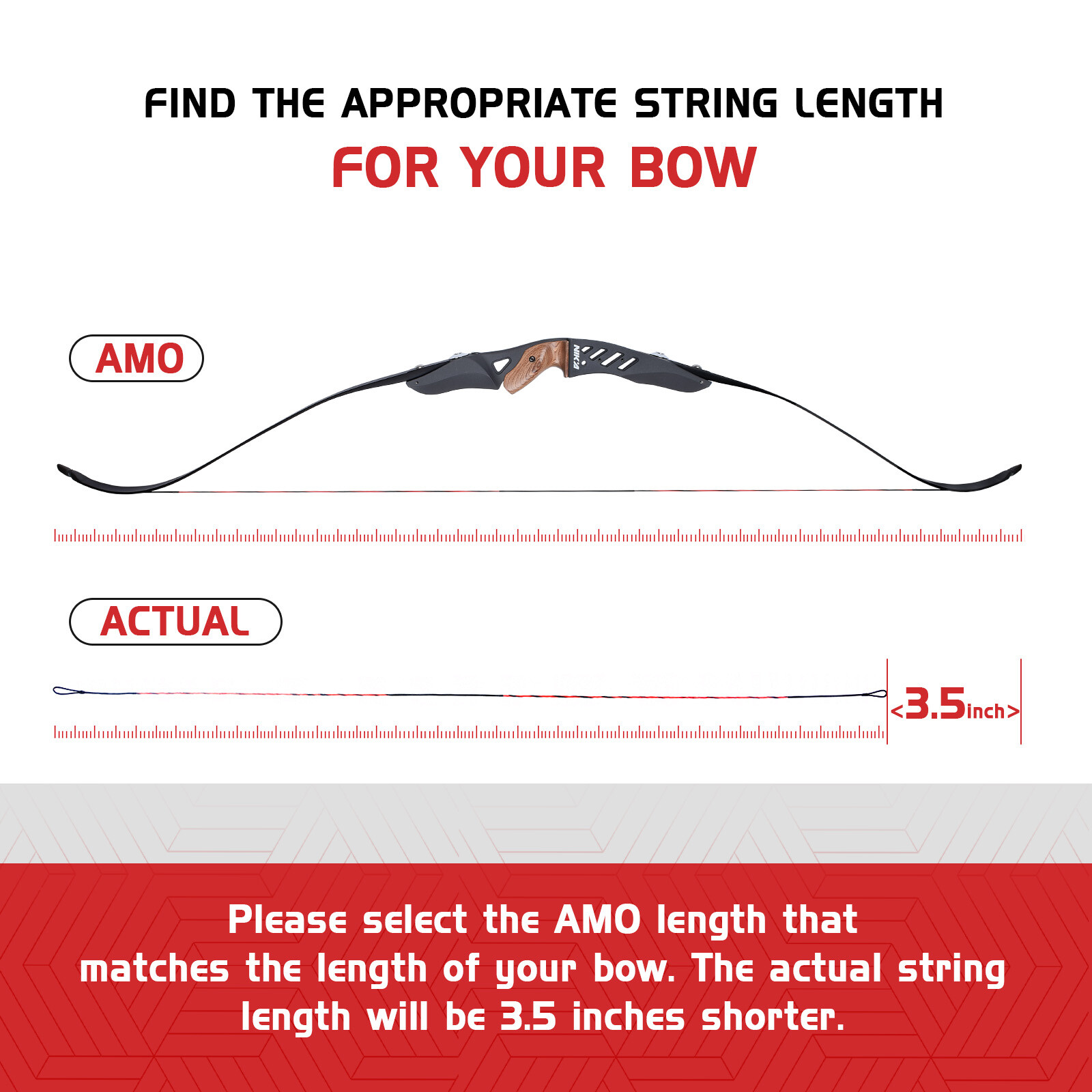 12 Strands Bow String Replacement for AMO 57" Recurve Bow Archery Bowstrings