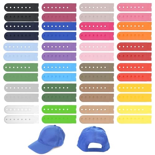 24Pcs 24 Colors Hat Extender Snapback with 7 Holes, Adjustable Snapback