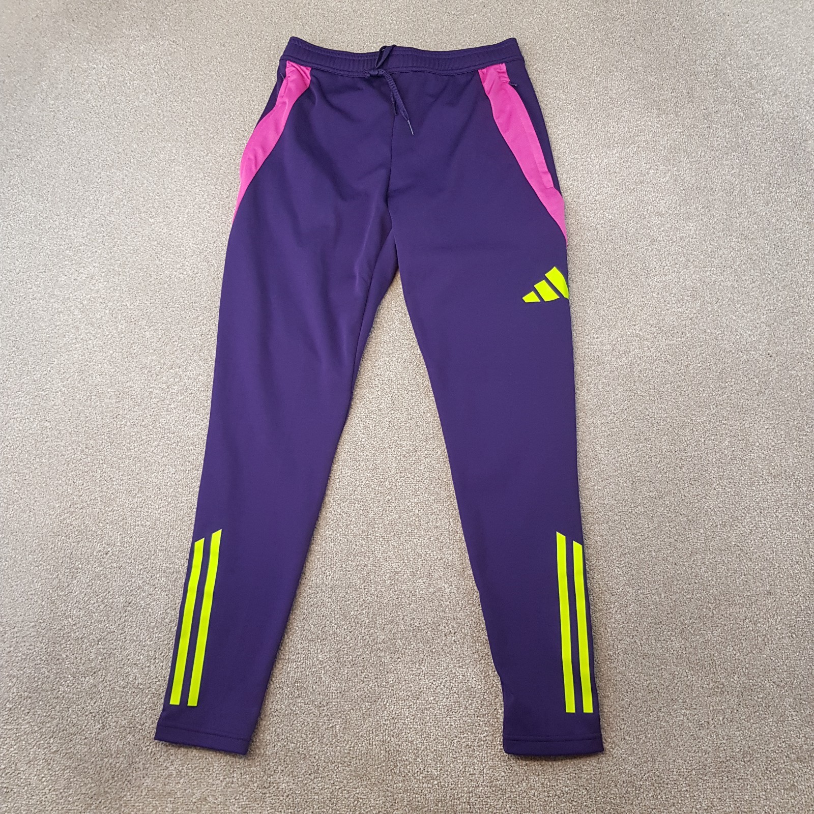 Adidas Mens Tracksuit Bottoms Small Purple Predator Football Pants Slim Fit